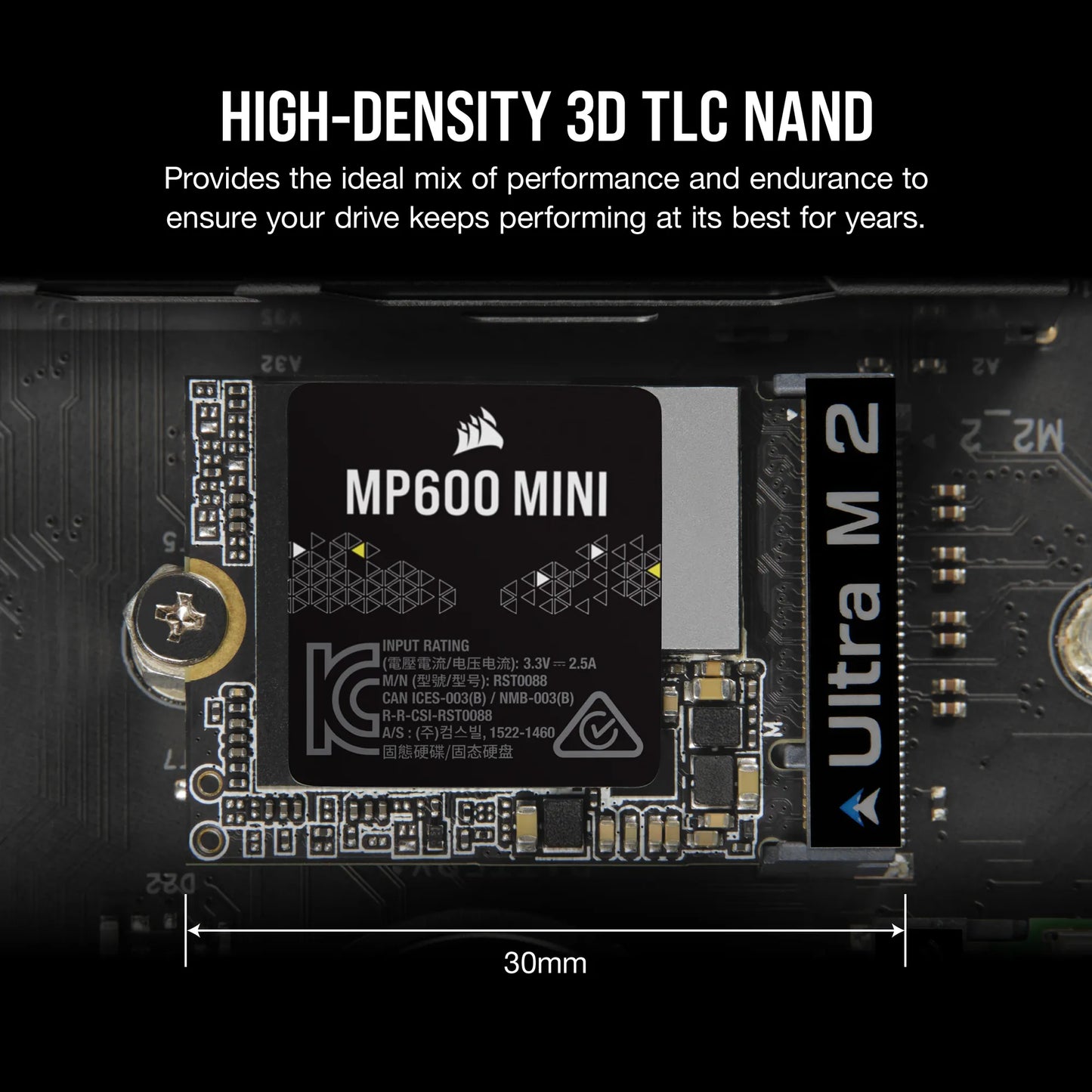 Corsair MP600 MINI 1TB M.2 NVMe PCIe Gen. 4 x4 SSD; Read Up To 4800MB/s; Write up to 4800MB/s