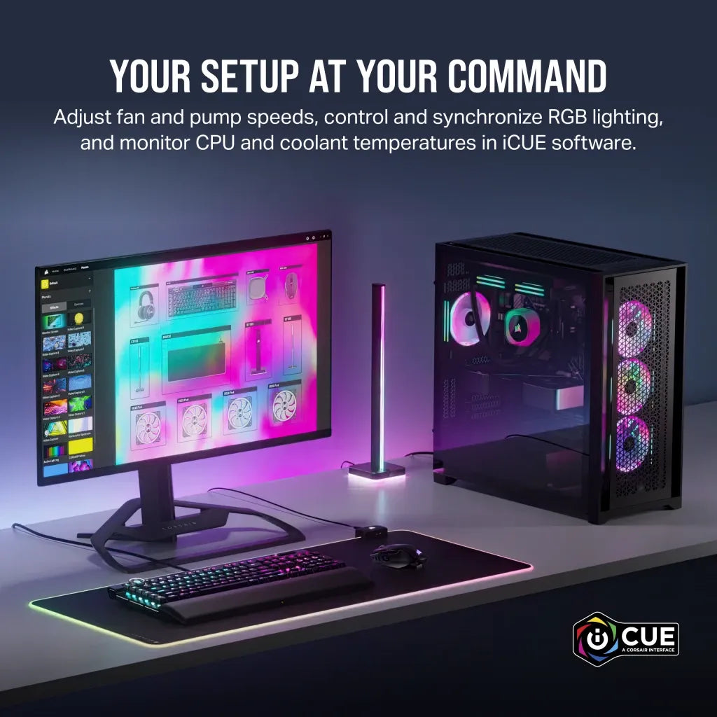 Corsair iCUE LINK H115i RGB Liquid CPU Cooler - QX140 RGB Fans - 280mm Radiator - Fits Intel® LGA 1700; AMD® AM5 - Hub included