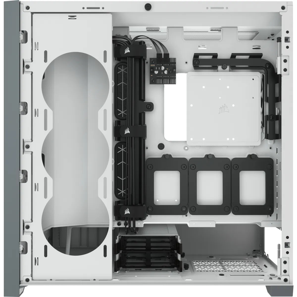 5000D RGB Airflow White Tempered Glass Mid Tower; 2x 3.5'' | 4x 2.5'' Drive Bays; Up to 360mm Radiator; 3x 120mm fan incl