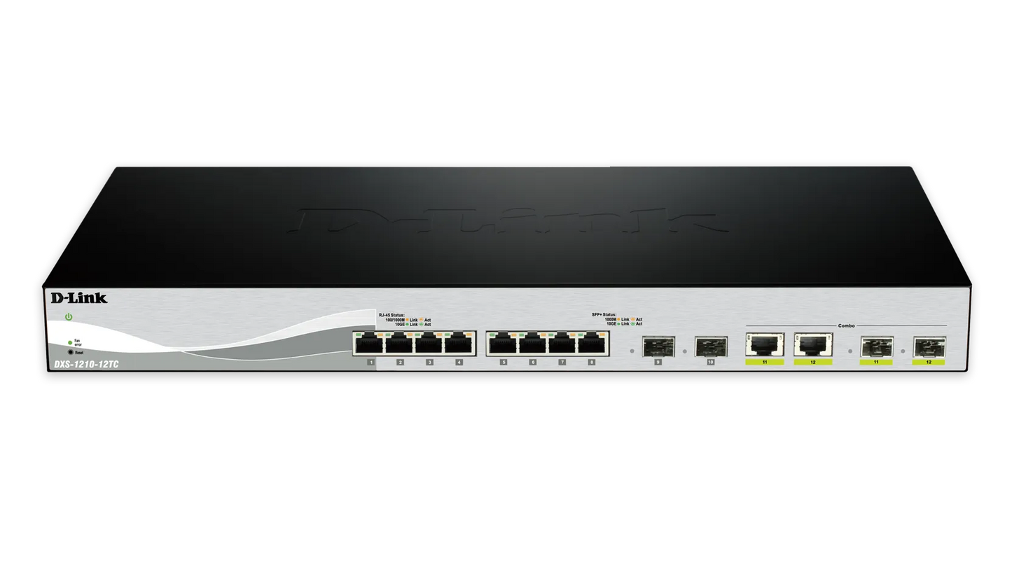 D-Link 10G Smart Switch with 10-port 10G SFP+ and 2-port 10GBASE-T/SFP+ combo port