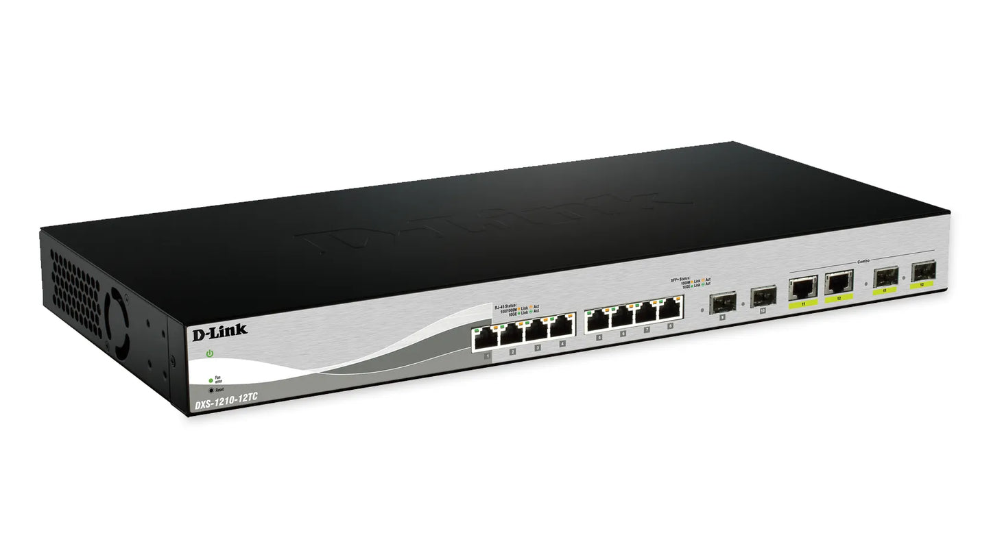 D-Link 10G Smart Switch with 10-port 10G SFP+ and 2-port 10GBASE-T/SFP+ combo port