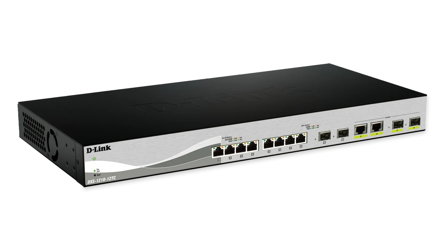 D-Link 10G Smart Switch with 10-port 10G SFP+ and 2-port 10GBASE-T/SFP+ combo port