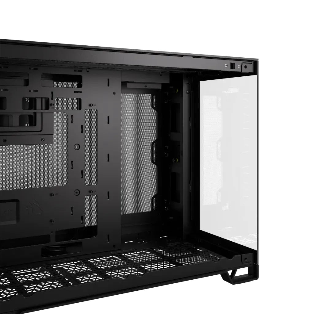 2500D Airflow Black Mid-Tower Dual Chamber PC Case; 2x 3.5'' | 2x 2.5'' Drive Bays; Up to 360mm Radiator compatible