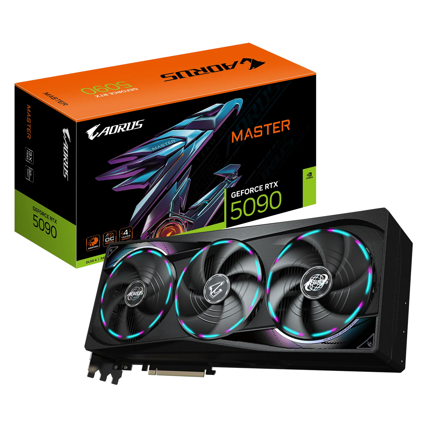 GIGABYTE nVidia GeForce RTX 5090 AORUS MASTER - 32GB GDDR7; 512-Bit Memory Bus; 1x HDMI; 3x DisplayPort; Min 1000W PSU. .