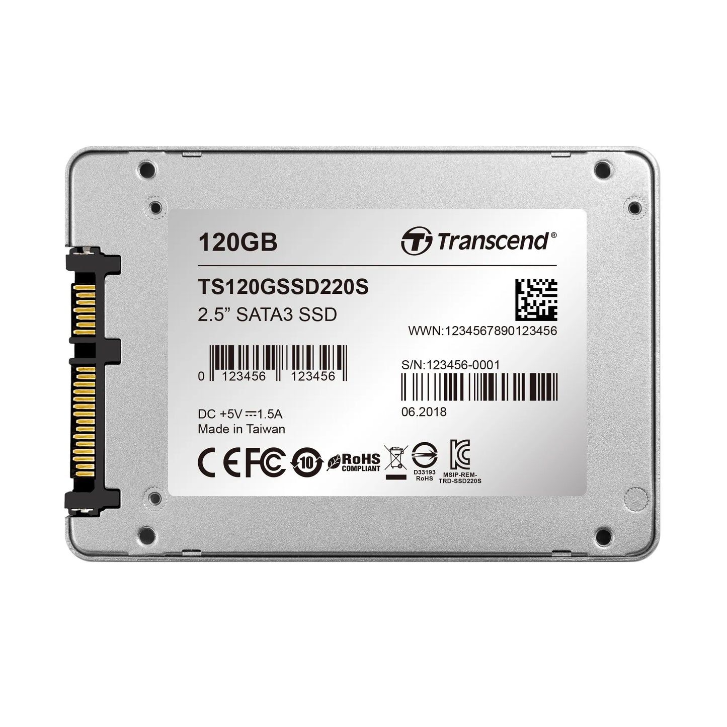 TRANSCEND 120GB 2.5'' SATA III 3D NAND with SLC cache - 500MB/s Read 300MB/s Write - 40 TBW