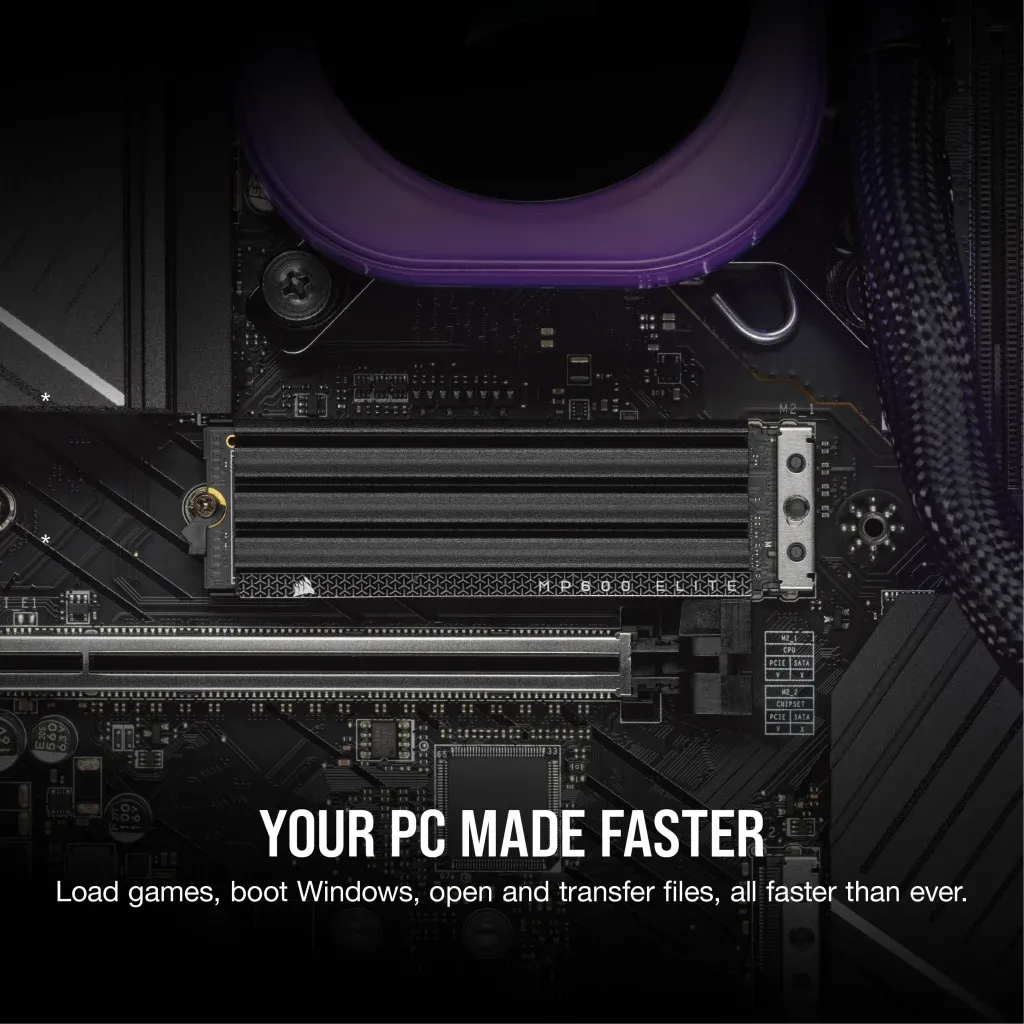 Corsair MP600 ELITE 2TB Gen4 PCIe x4 NVMe M.2 SSD with heatsink; Read Up To 7000MB/s; Write up to 6500MB/s
