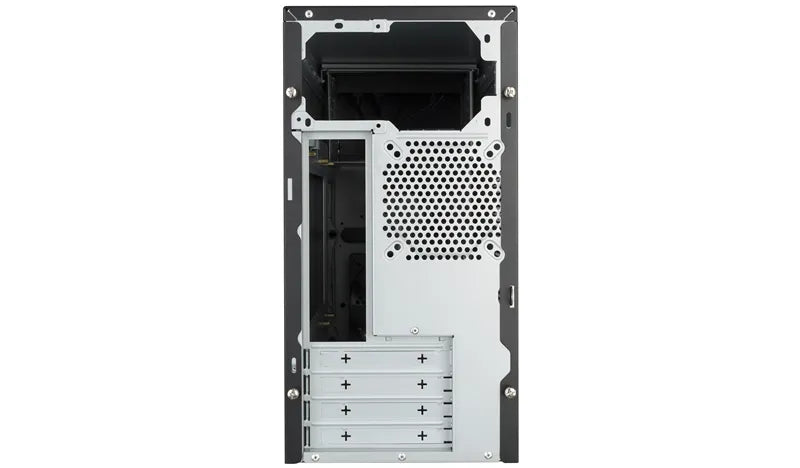 Cooler Master Masterbox E300L Micro ATX; Black with Silver Trim; Security Lock Anchor.