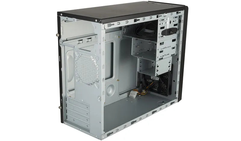 Cooler Master Masterbox E300L Micro ATX; Black with Silver Trim; Security Lock Anchor.