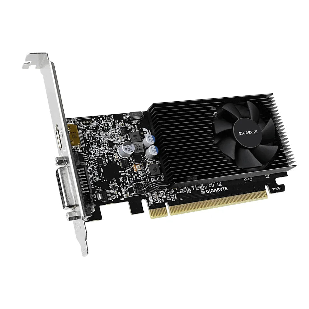 GIGABYTE nVidia GeForce GT 1030 - 2GB GDDR4; 64-Bit Memory Bus; PCI Express 2.0; 1x Dual-Link DVI-D; 1x HDMI; Low Profile