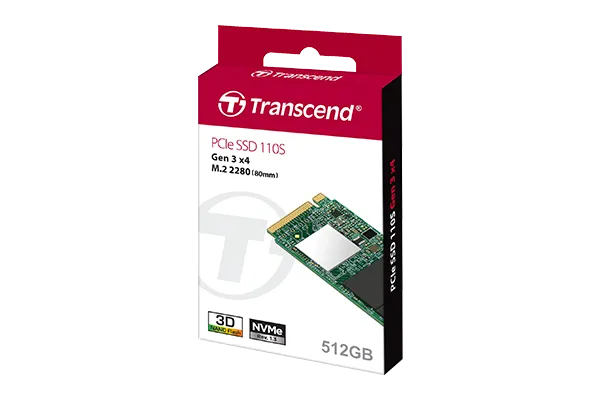 TRANSCEND 128GB MTE110S PCI-E GEN 3x4 M.2 2280 SSD 3D TLC - 1500 MB/s Read 550 MB/s Write - 50 TBW
