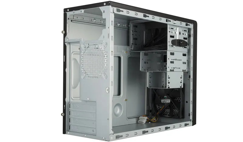Cooler Master Masterbox E300L Micro ATX; Black with Silver Trim; Security Lock Anchor.