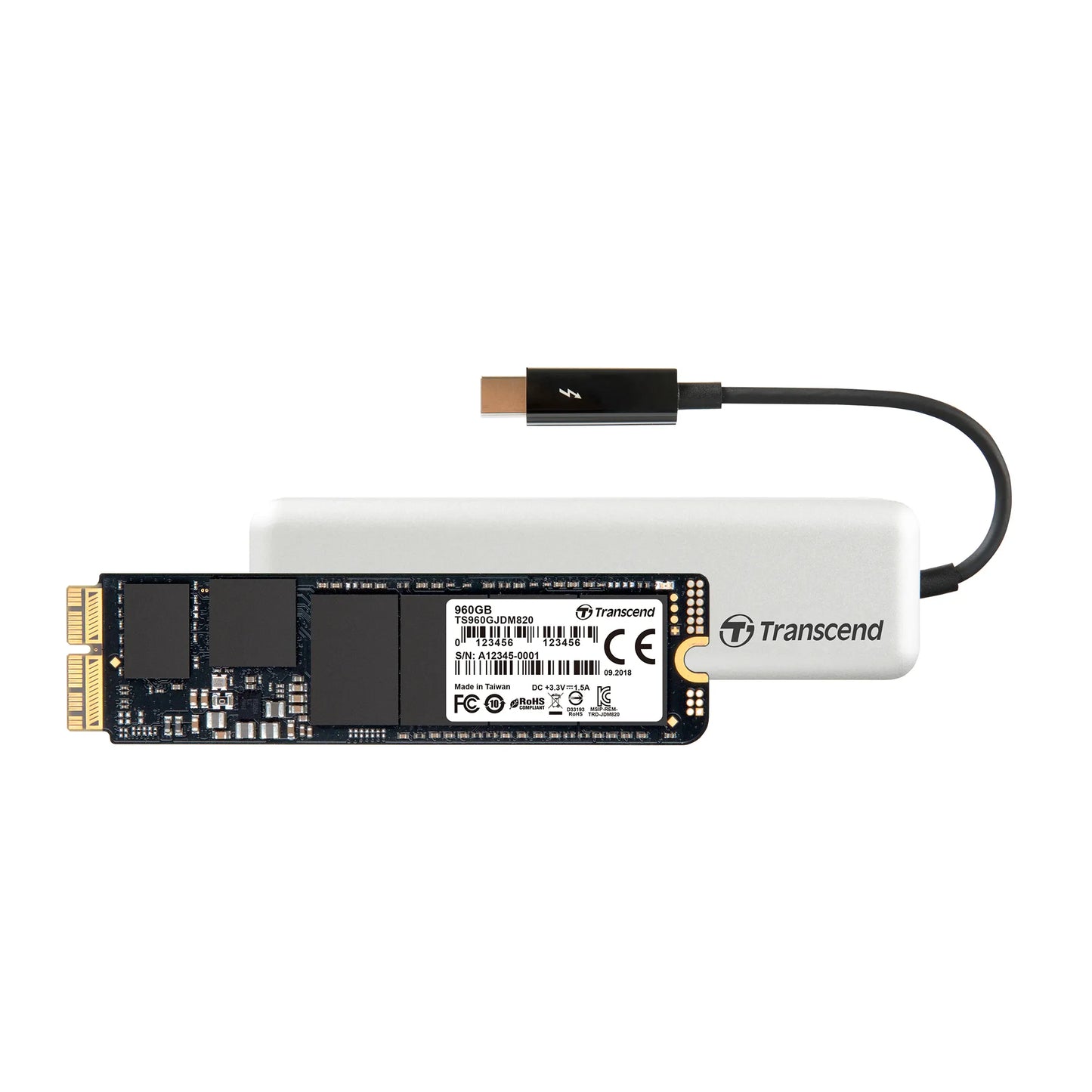 TRANSCEND 960G JETDRIVE 855 NVME PCI-3 SSD UPGRADE KIT FOR MAC WITH PCI-E THUNDERBOLT ENCLOSURE
