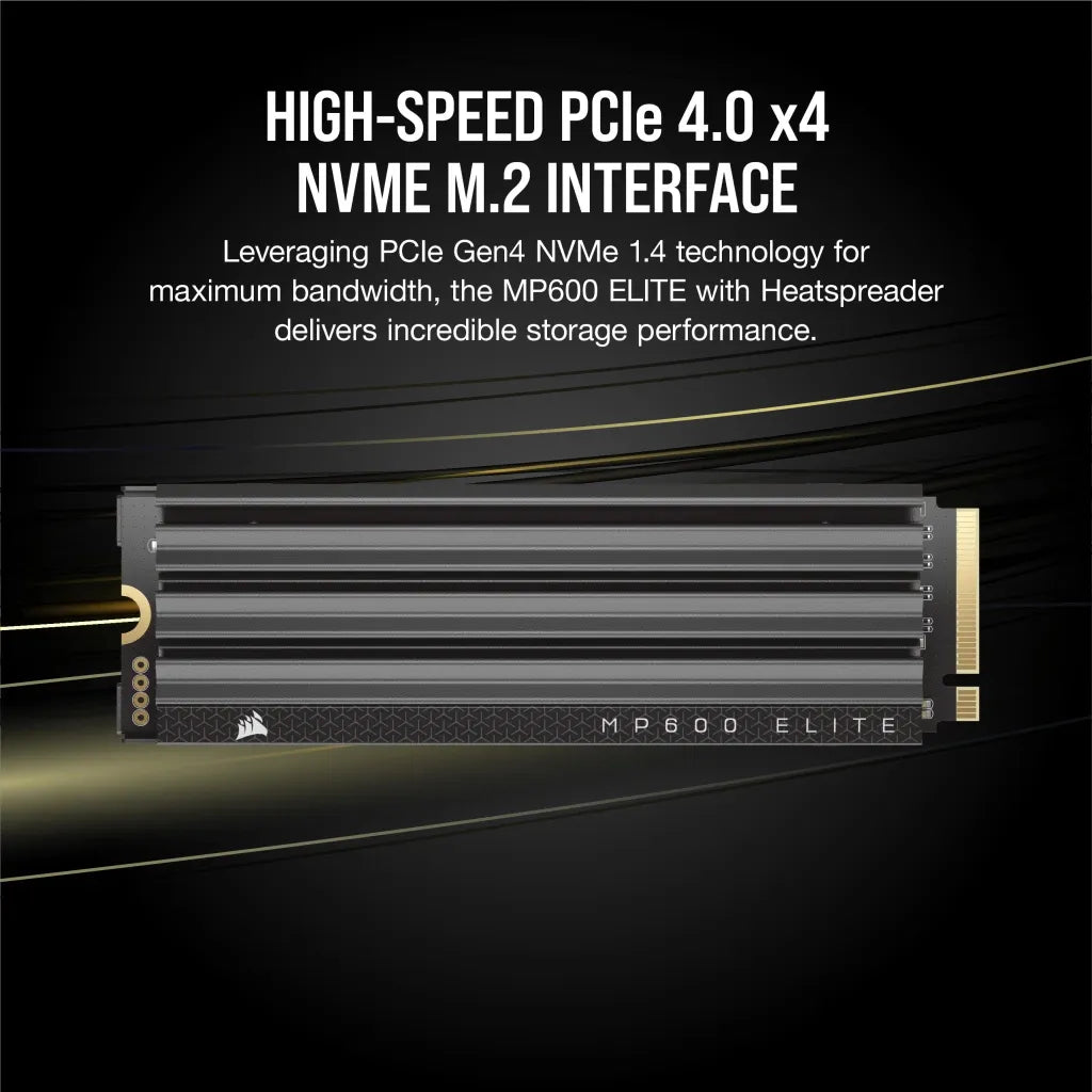 Corsair MP600 ELITE 2TB Gen4 PCIe x4 NVMe M.2 SSD with heatsink; Read Up To 7000MB/s; Write up to 6500MB/s