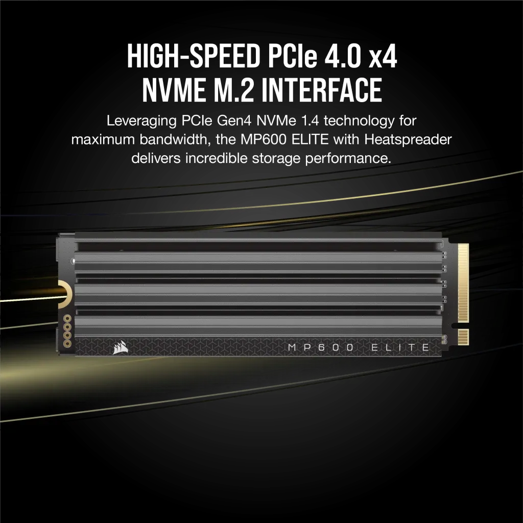 Corsair MP600 ELITE 2TB Gen4 PCIe x4 NVMe M.2 SSD with heatsink; Read Up To 7000MB/s; Write up to 6500MB/s