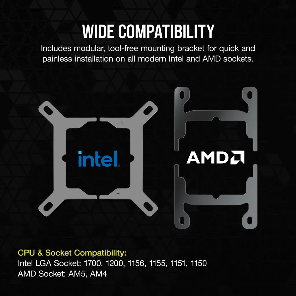 Corsair iCUE LINK H150i LCD Liquid CPU Cooler - QX120 RGB Fans - 360mm Radiator - Fits Intel® LGA 1700; AMD® AM5 - iCUE LINK Sys