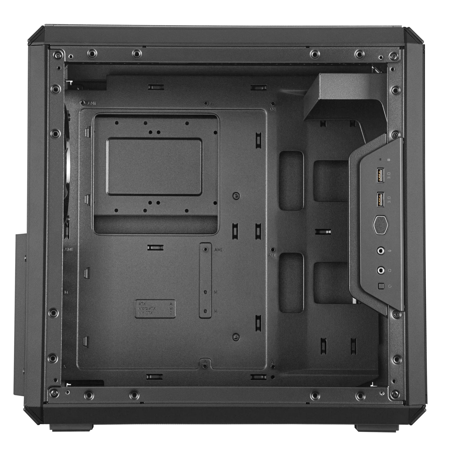 Cooler Master Masterbox Q500L Compact ATX; Orientation & A Movable I/O Panel; Windowed; Fully Perforated Chassis; Magnetic Dust