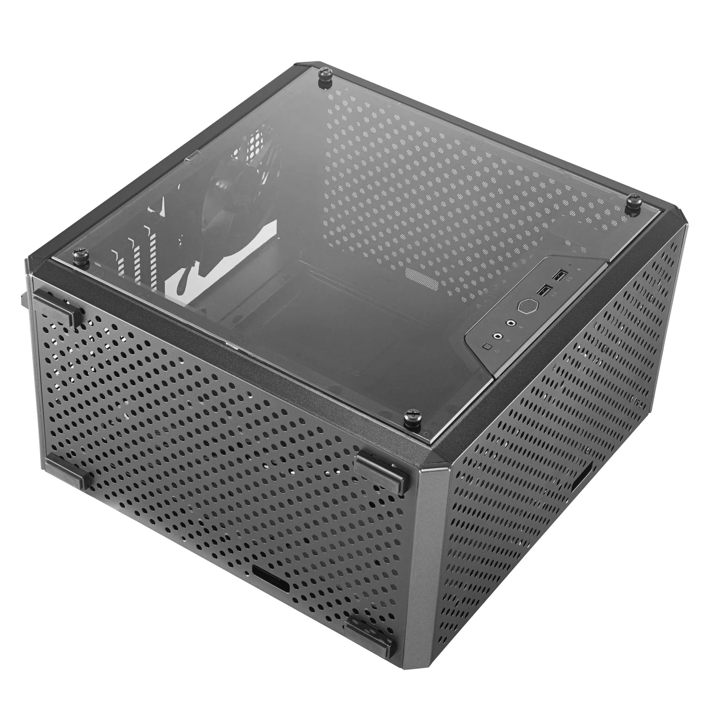 Cooler Master Masterbox Q500L Compact ATX; Orientation & A Movable I/O Panel; Windowed; Fully Perforated Chassis; Magnetic Dust