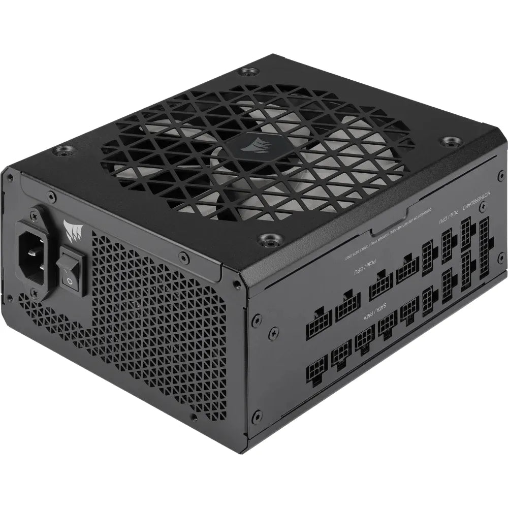 Corsair RM1200x Shift —1200 Watt 80 PLUS Gold;10yr Warranty. ATX (1); EPS (2);PCI-E (4);12VHPWR (1);PATA (8);SATA (12)