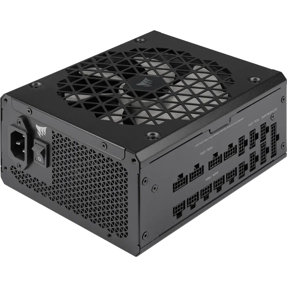 Corsair RM1200x Shift —1200 Watt 80 PLUS Gold;10yr Warranty. ATX (1); EPS (2);PCI-E (4);12VHPWR (1);PATA (8);SATA (12)