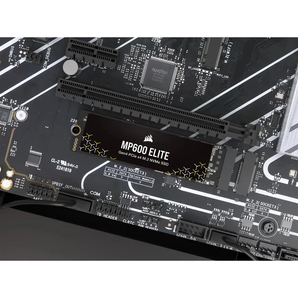 Corsair MP600 ELITE 2TB Gen4 PCIe x4 NVMe M.2 SSD (no heatsink); Read Up To 7000MB/s; Write up to 6500MB/s