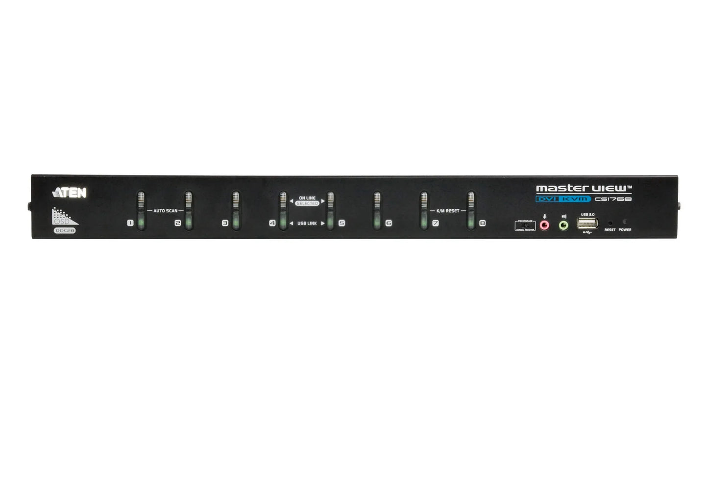 8-port DVI USB KVM with Audio Support - TAA Compliant8-Port USB DVI/Audio KVMP Switch/W/(US/EU/OUT) ADP. ATEN