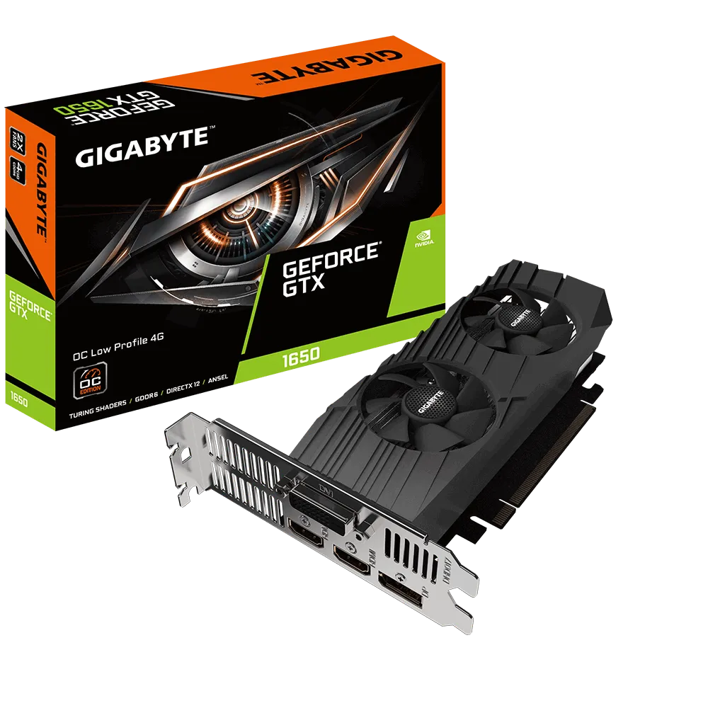 GIGABYTE nVidia GeForce® GTX 1650 OC- 4GB GDDR6 DP/DVI-D/2xHDMI - LP.