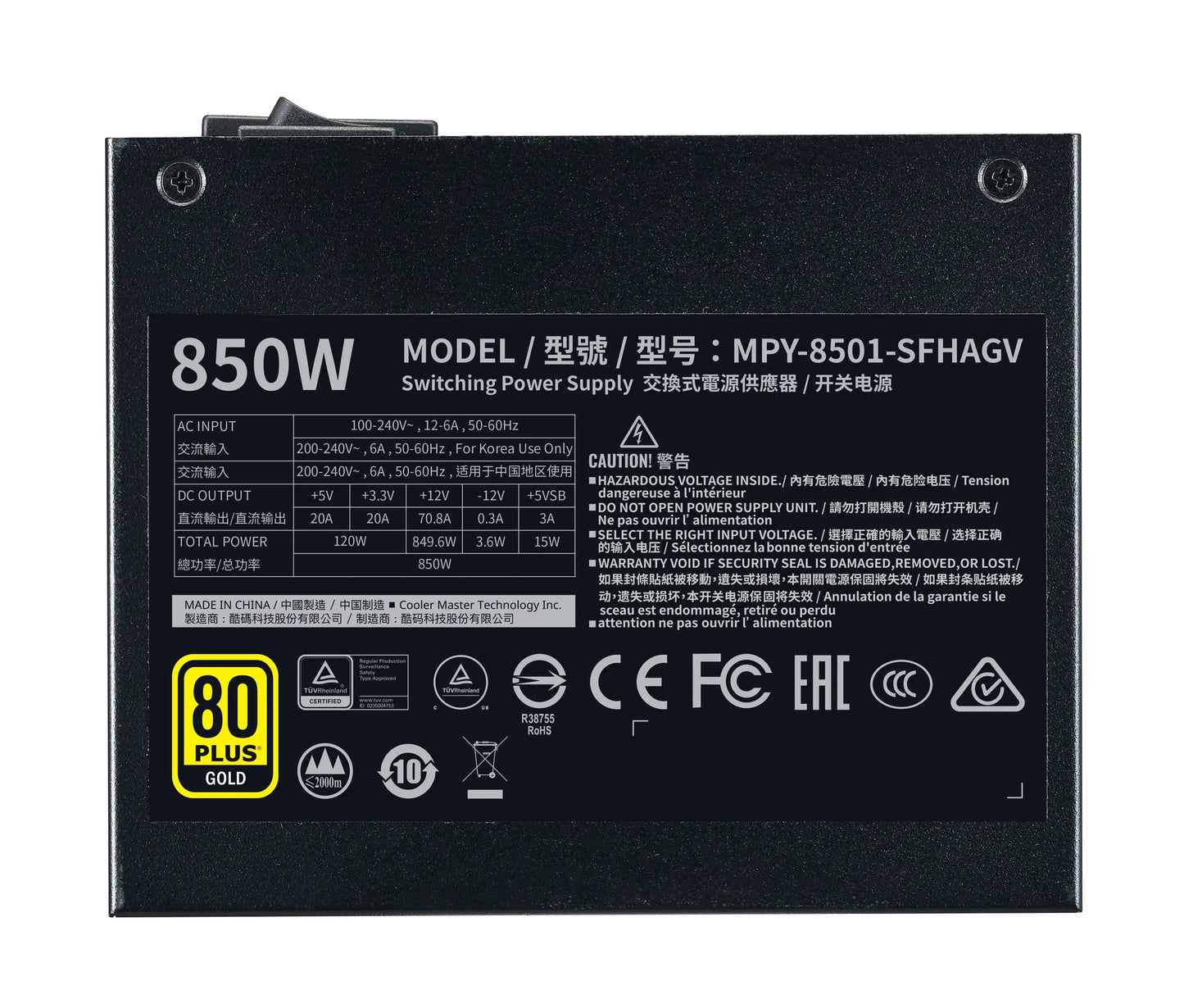 Cooler Master V850 SFX Gold 850W Full-Modular 80 Plus Gold SFX Power Supply