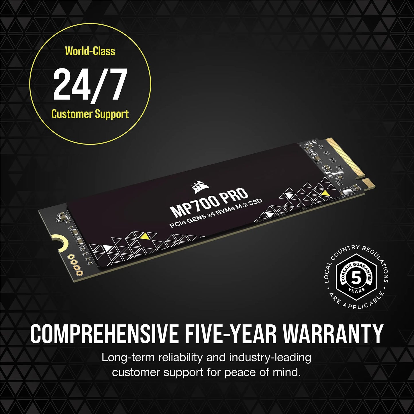 Corsair MP700 PRO 4TB M.2 NVMe PCIe Gen. 5 x4 SSD (no heatsink); Read Up To 12 400MB/s; Write up to 11 800MB/s