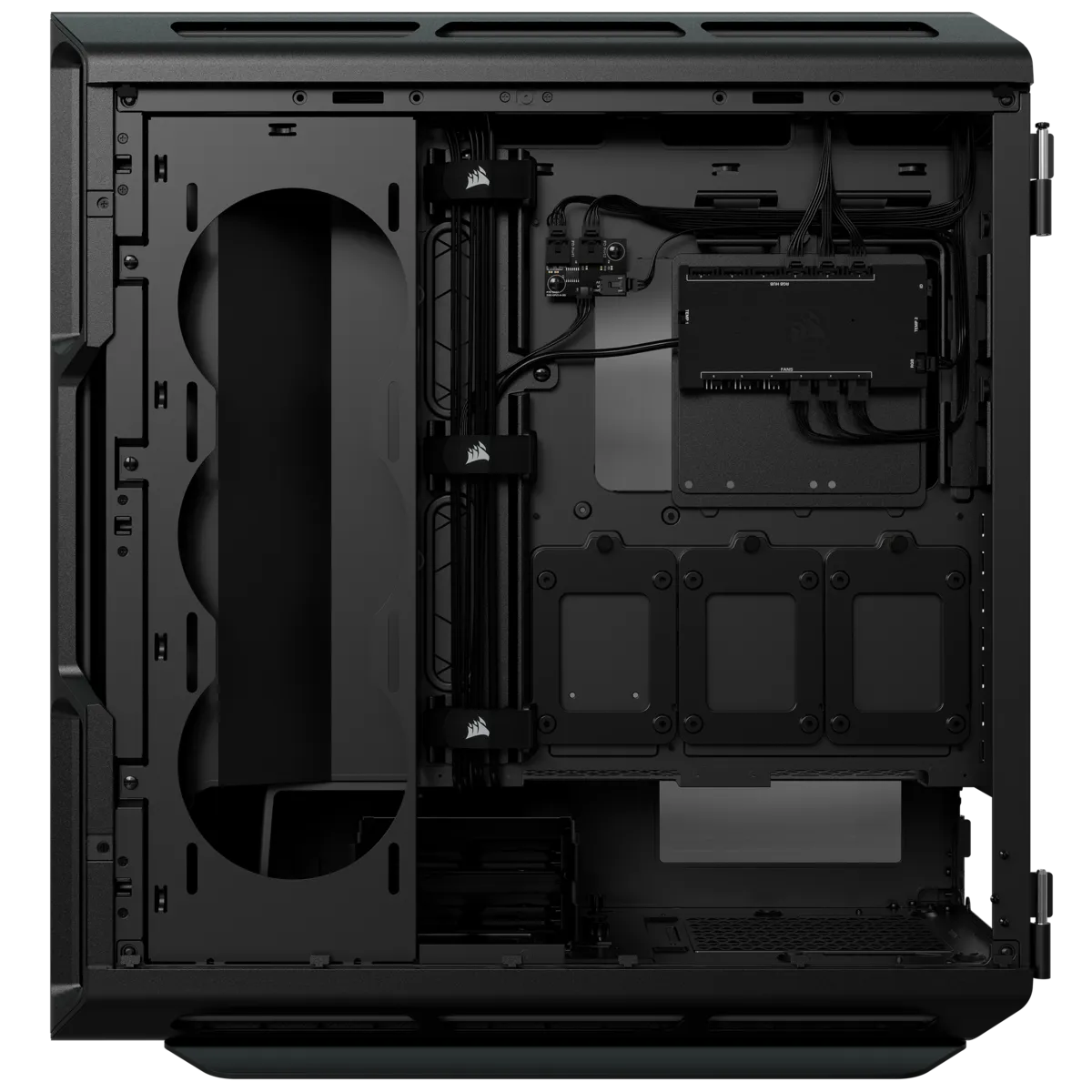 5000T RGB Black Tempered Glass Mid-Tower; 2x 3.5'' | 4x 2.5'' Drive Bays; Up to 360mm Radiator compatible; 4x 120mm fan incl
