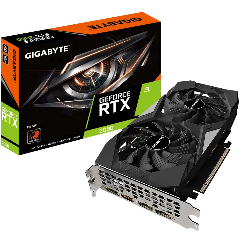 GIGABYTE nVidia GeForce® RTX 2060 D6 - 12G GDDR6 HDMI/DP x3