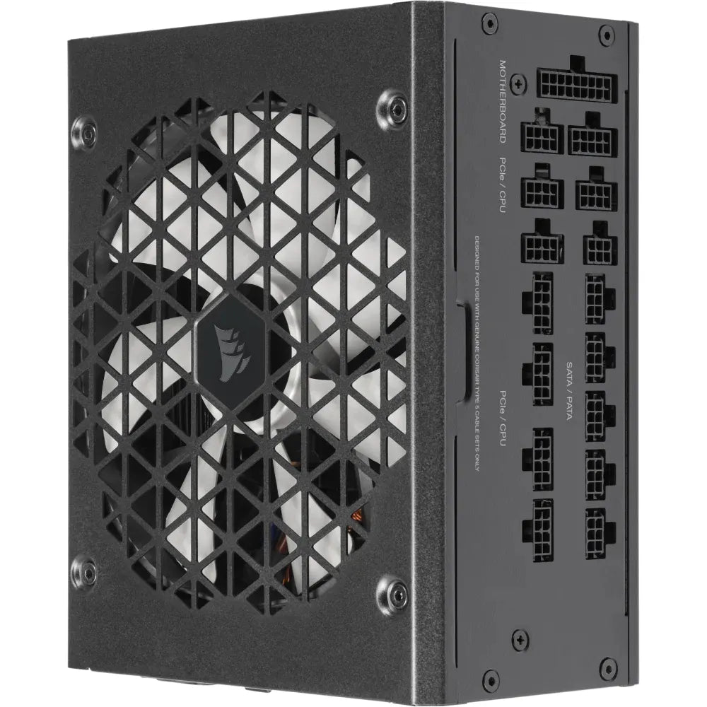 Corsair RM1200x Shift —1200 Watt 80 PLUS Gold;10yr Warranty. ATX (1); EPS (2);PCI-E (4);12VHPWR (1);PATA (8);SATA (12)