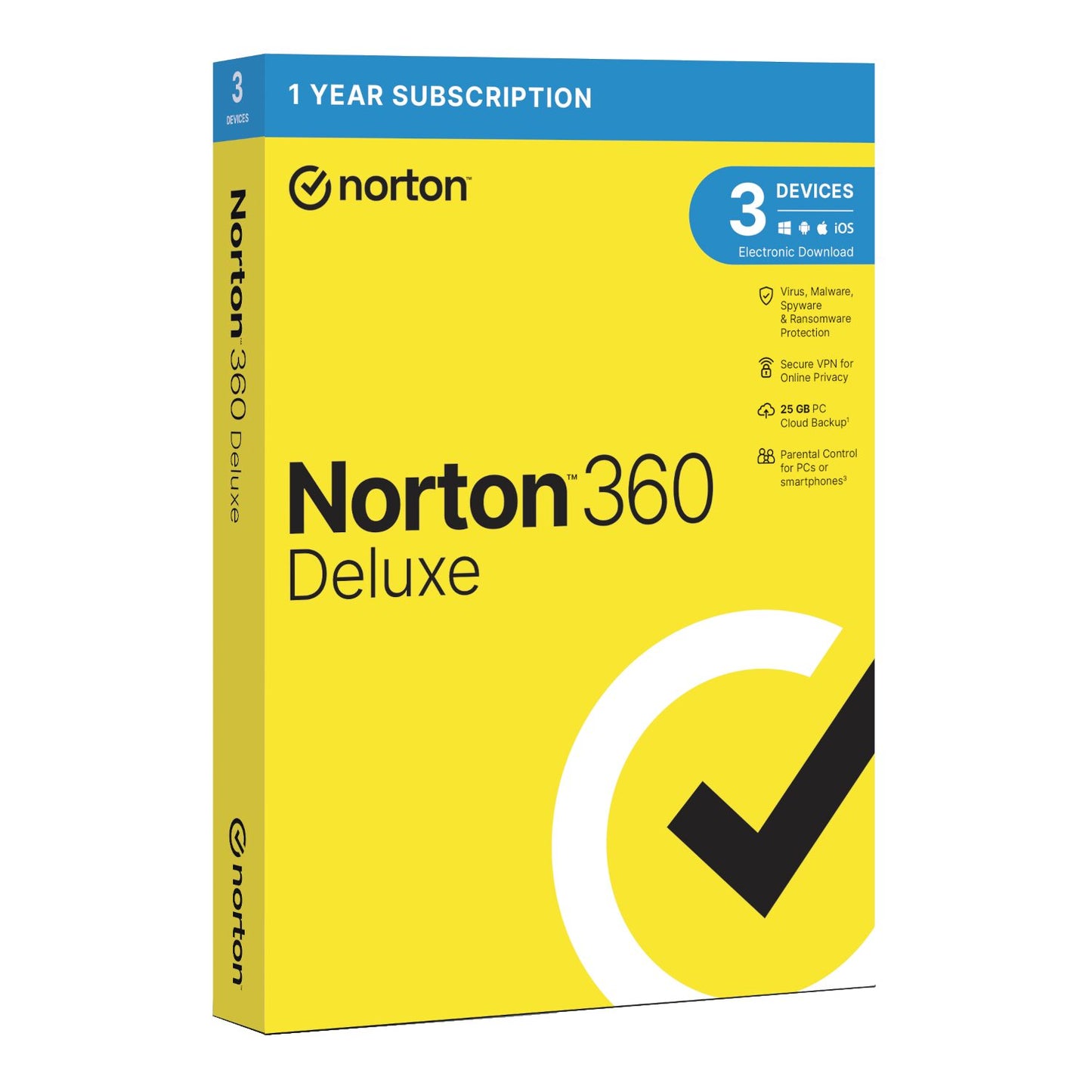 Norton 360 Deluxe 25GB - 3 Devices (Physical Package)
