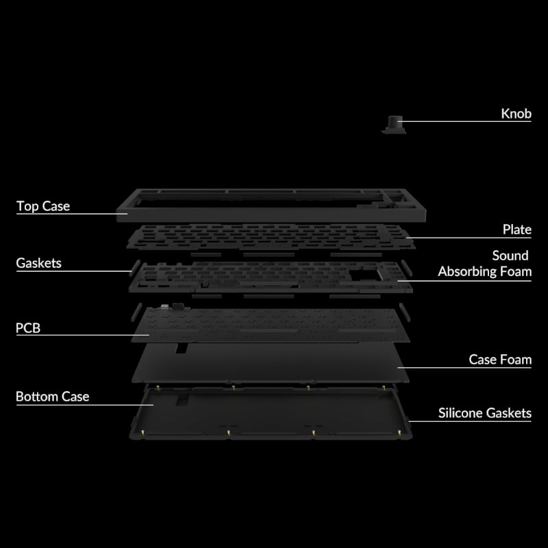 Keychron Q1 75% Barebone RGB Wired Keyboard - Black