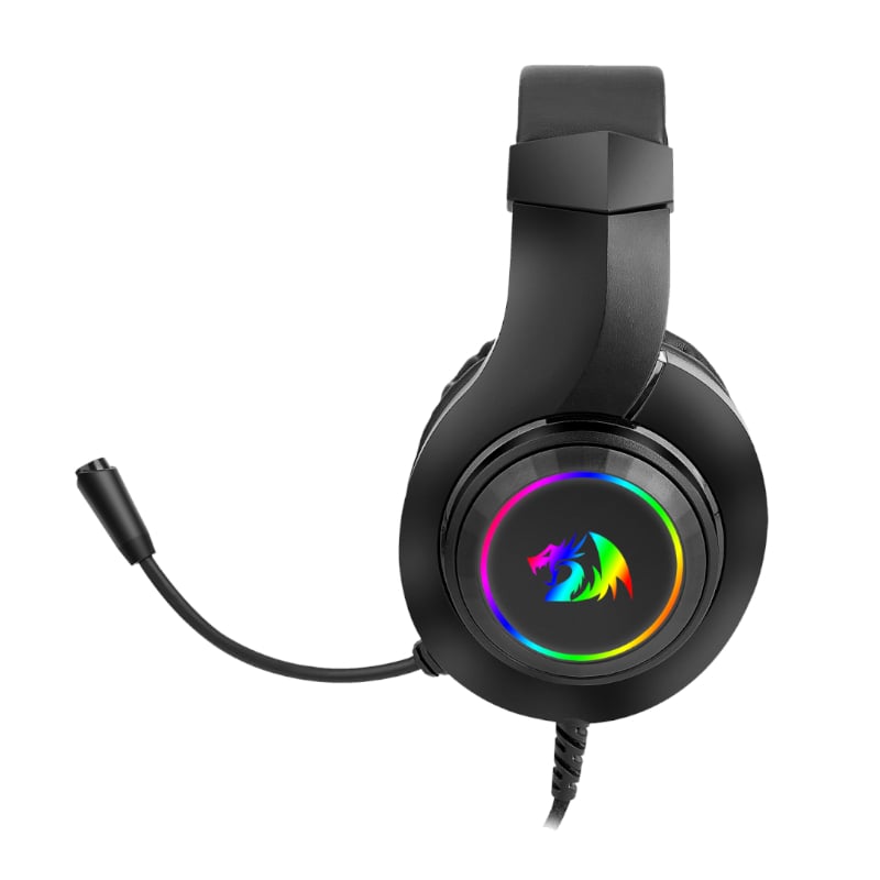 REDRAGON Over-Ear HYLAS Aux (Mic and Headset)|USB (Power Only)
 RGB Gaming Headset - Black