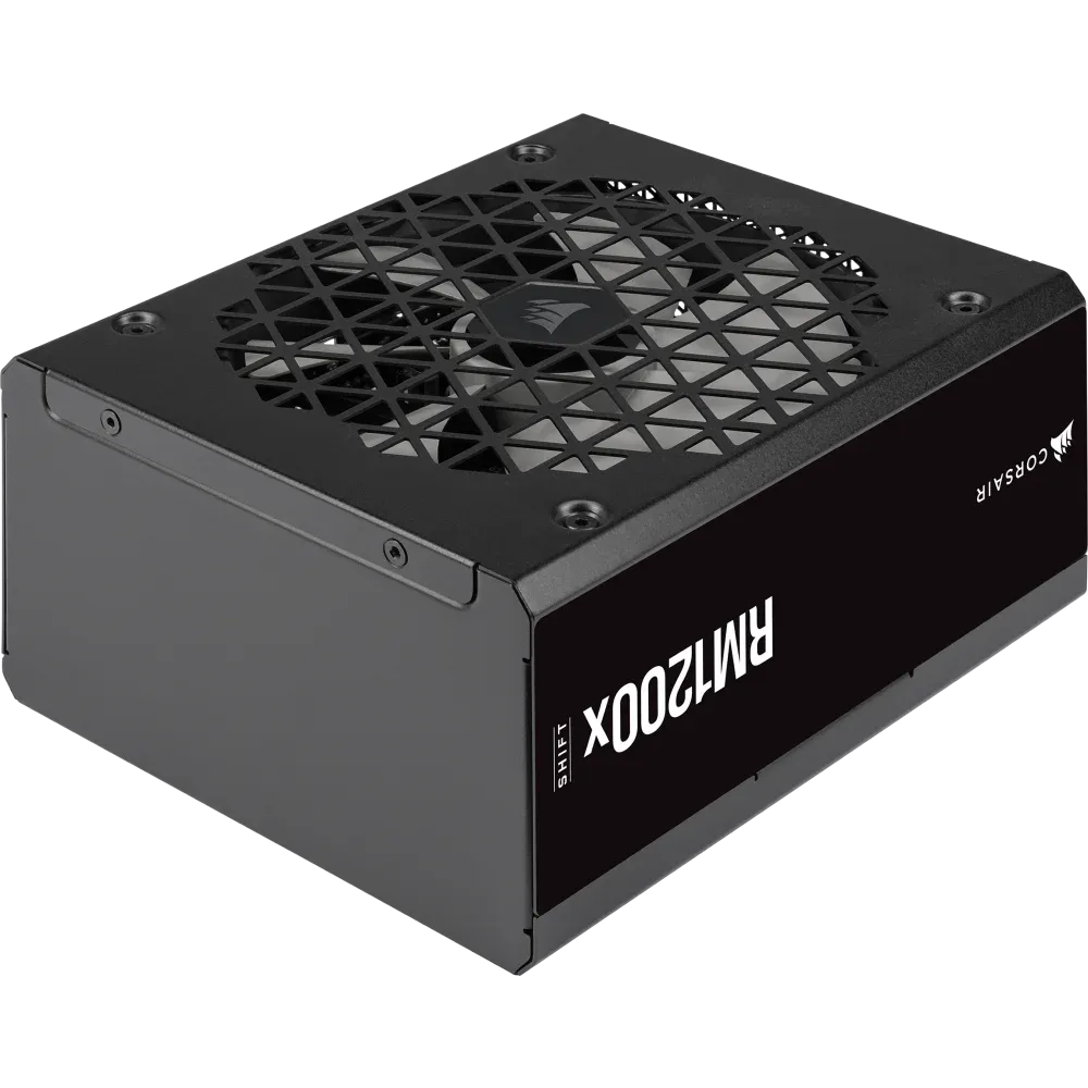 Corsair RM1200x Shift —1200 Watt 80 PLUS Gold;10yr Warranty. ATX (1); EPS (2);PCI-E (4);12VHPWR (1);PATA (8);SATA (12)
