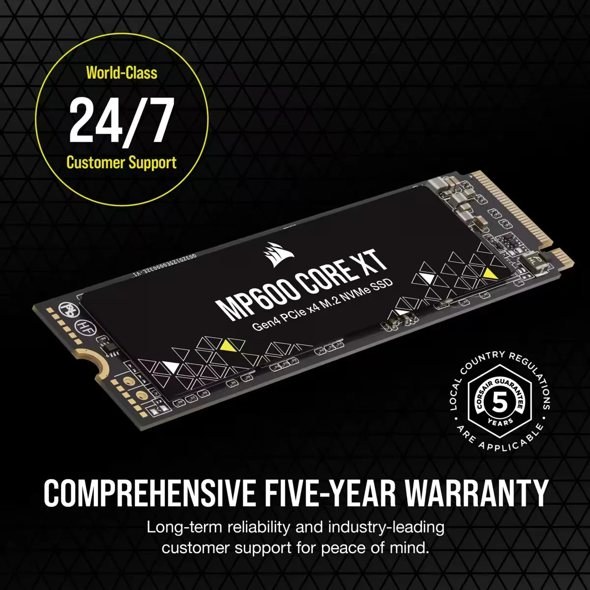 Corsair MP600 CORE XT 4TB NVMe PCIe M.2 SSD; Read Up To 5000MB/s; Write up to 4400MB/s
