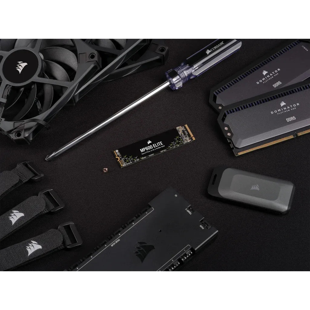 Corsair MP600 ELITE 2TB Gen4 PCIe x4 NVMe M.2 SSD (no heatsink); Read Up To 7000MB/s; Write up to 6500MB/s