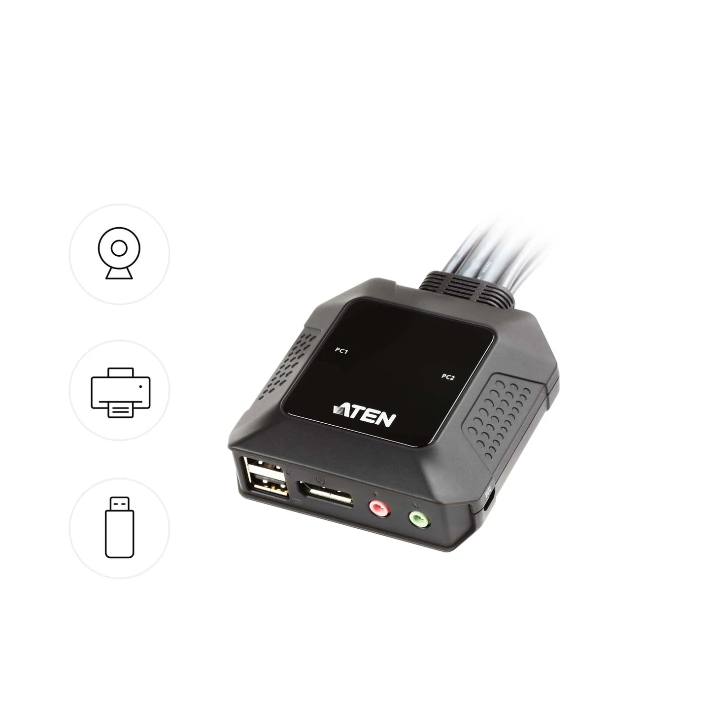 ATEN 2-port USB DisplayPort Cable KVM Switch