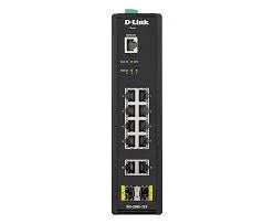D-Link 10x 10/100/1000Mbps ports with 2 SFP ports industrial switch with -40 to 65 °C operating range