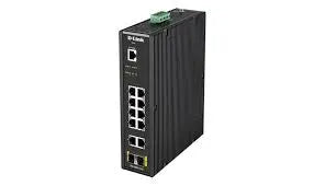 D-Link 10x 10/100/1000Mbps ports with 2 SFP ports industrial switch with -40 to 65 °C operating range