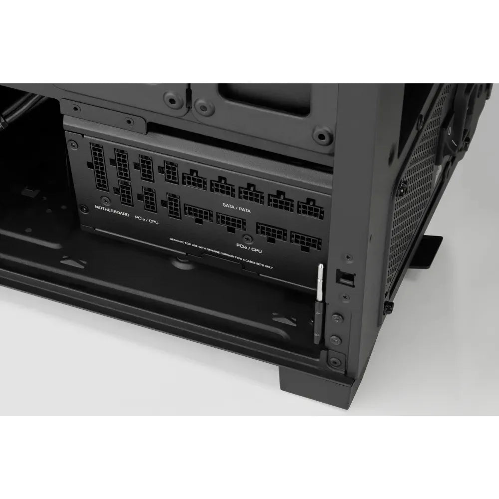 Corsair RM1200x Shift —1200 Watt 80 PLUS Gold;10yr Warranty. ATX (1); EPS (2);PCI-E (4);12VHPWR (1);PATA (8);SATA (12)
