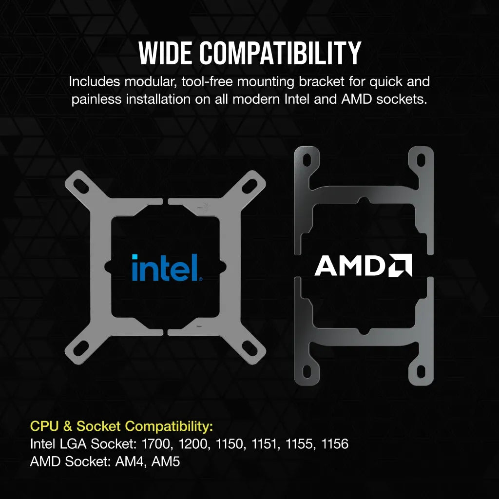 Corsair iCUE LINK H115i RGB Liquid CPU Cooler - QX140 RGB Fans - 280mm Radiator - Fits Intel® LGA 1700; AMD® AM5 - Hub included