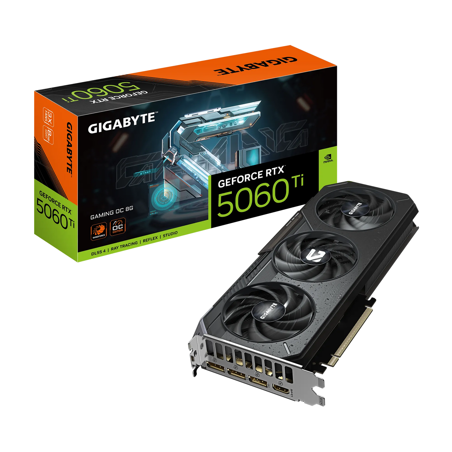 GIGABYTE nVidia GeForce RTX 5060Ti GAMING OC 8GB - 8GB GDDR7; 128-Bit Memory Bus; 1x HDMI; 3x DisplayPort .