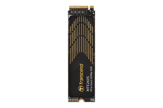 TRANSCEND 1TB MTE260S PCI-E GEN 5X4 M.2 NVMe 2280 SSD 3D NAND -14000 MB/s Read 9800 MB/s Write- Graphen Heat Spreader -750TBW