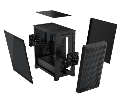 3000D AIRFLOW Black Mid-Tower PC Case; 2x 3.5'' |  2x 2.5'' Drive Bays; Up to 360mm Radiator compatible; 2x 120mm fan incl