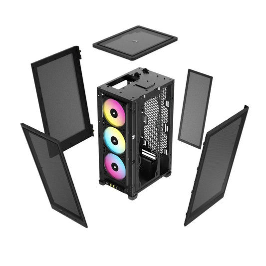 iCUE 2000D RGB AIRFLOW Black Mini-ITX PC Case; 3x 2.5'' Drive Bays; Up to 360mm Radiator compatible; 2x 120mm fan incl