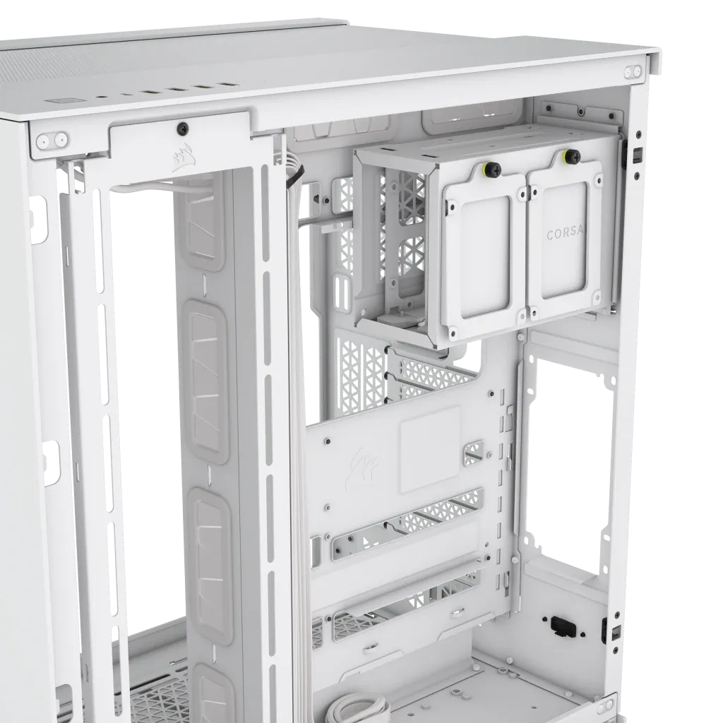 6500D Airflow White Tempered Glass Mid-Tower; 2x 3.5'' |  2x 2.5'' Drive Bays; Up to 360mm Radiator compatible