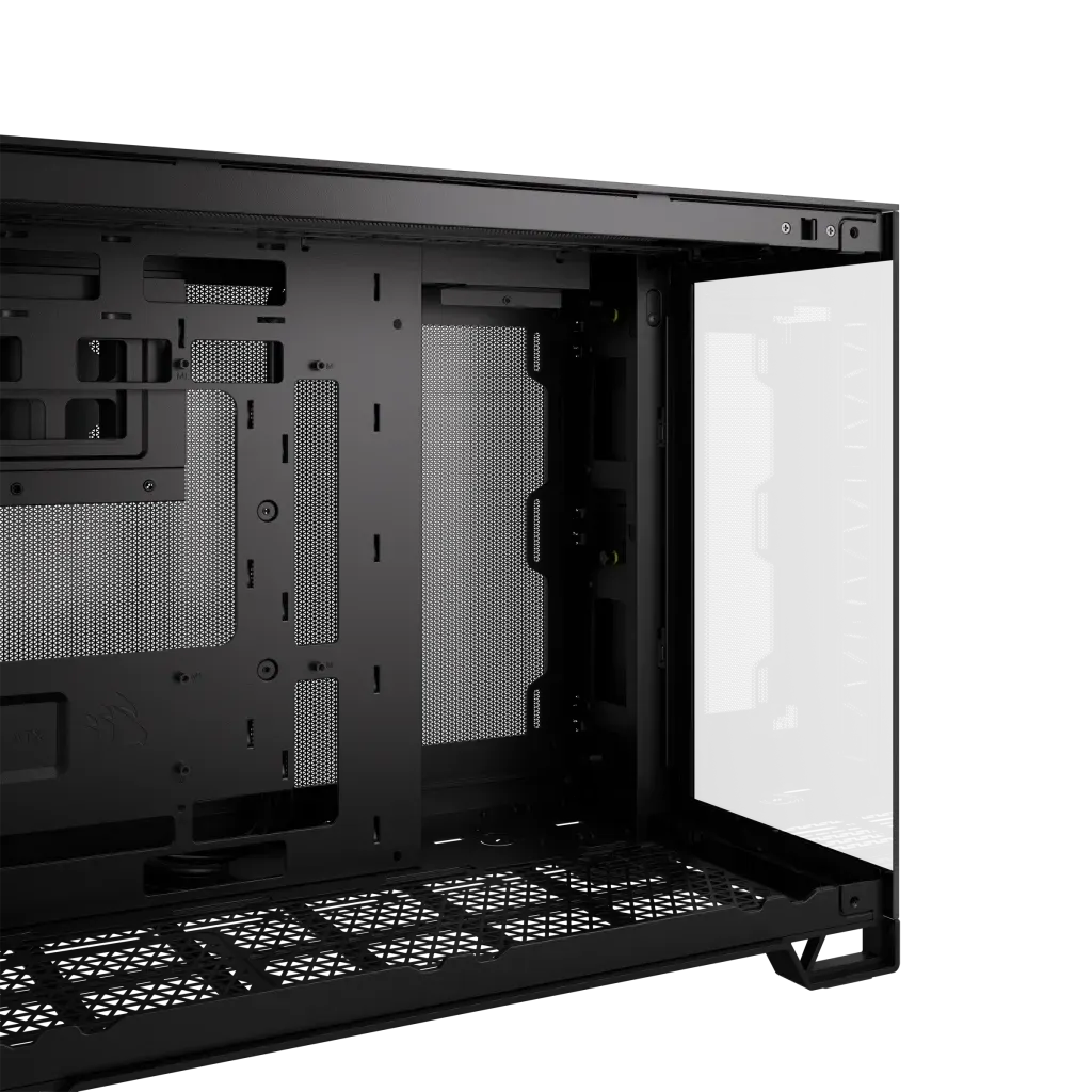 2500D Airflow Black Mid-Tower Dual Chamber PC Case; 2x 3.5'' |  2x 2.5'' Drive Bays; Up to 360mm Radiator compatible