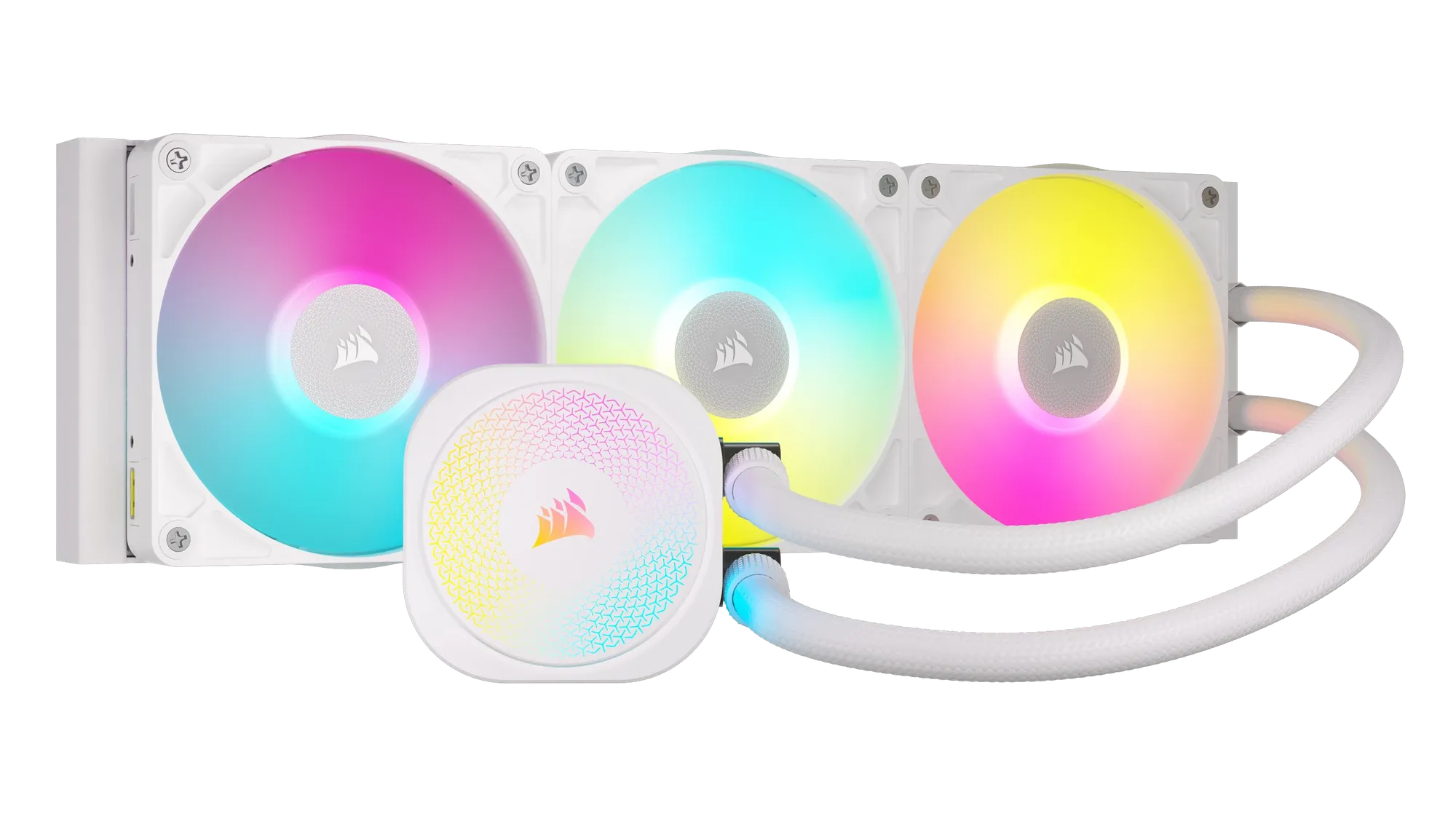 Corsair iCUE LINK TITAN 360 RX RGB Liquid CPU Cooler - White _ RX120 RGB Fans _ Fits Intel LGA 1851/1700; AMD® AM5/AM4.