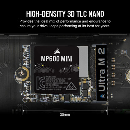Corsair MP600 MINI 1TB M.2 NVMe PCIe Gen. 4 x4 SSD; Read Up To 4800MB/s; Write up to 4800MB/s